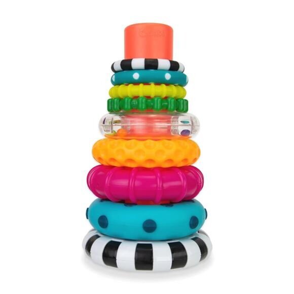 Sassy Stacks of Circles Stacking Ring STEM Learning Toy, Age 6+‎ Months - Picture 1 of 7